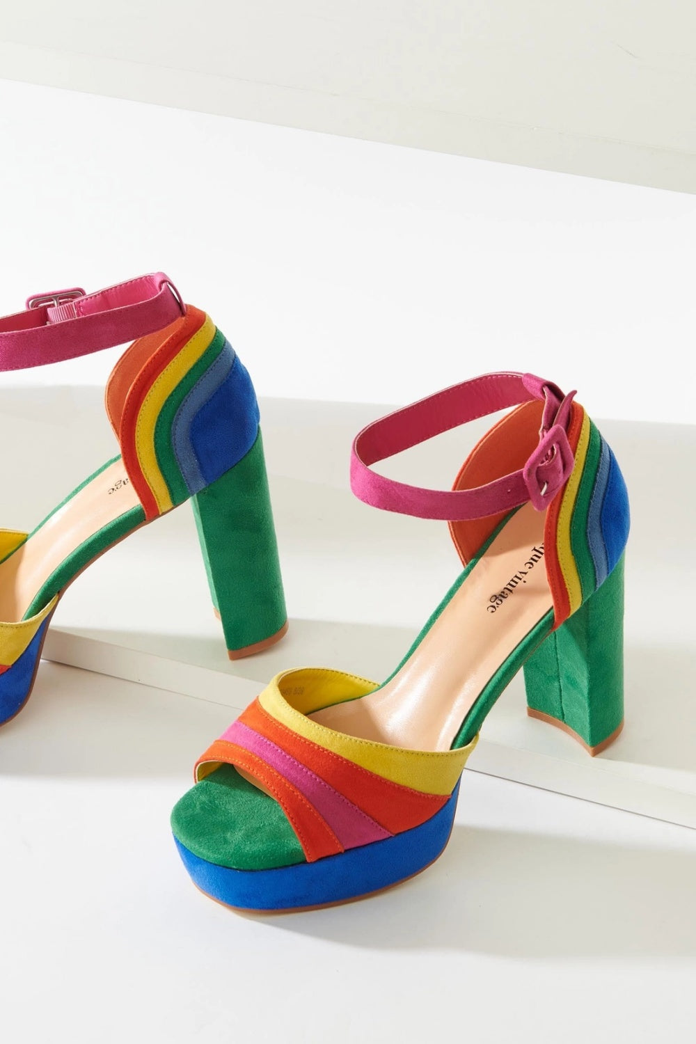 Colorful platform heels best sale