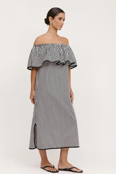 BRONTE STRIPE RUFFLE DRESS