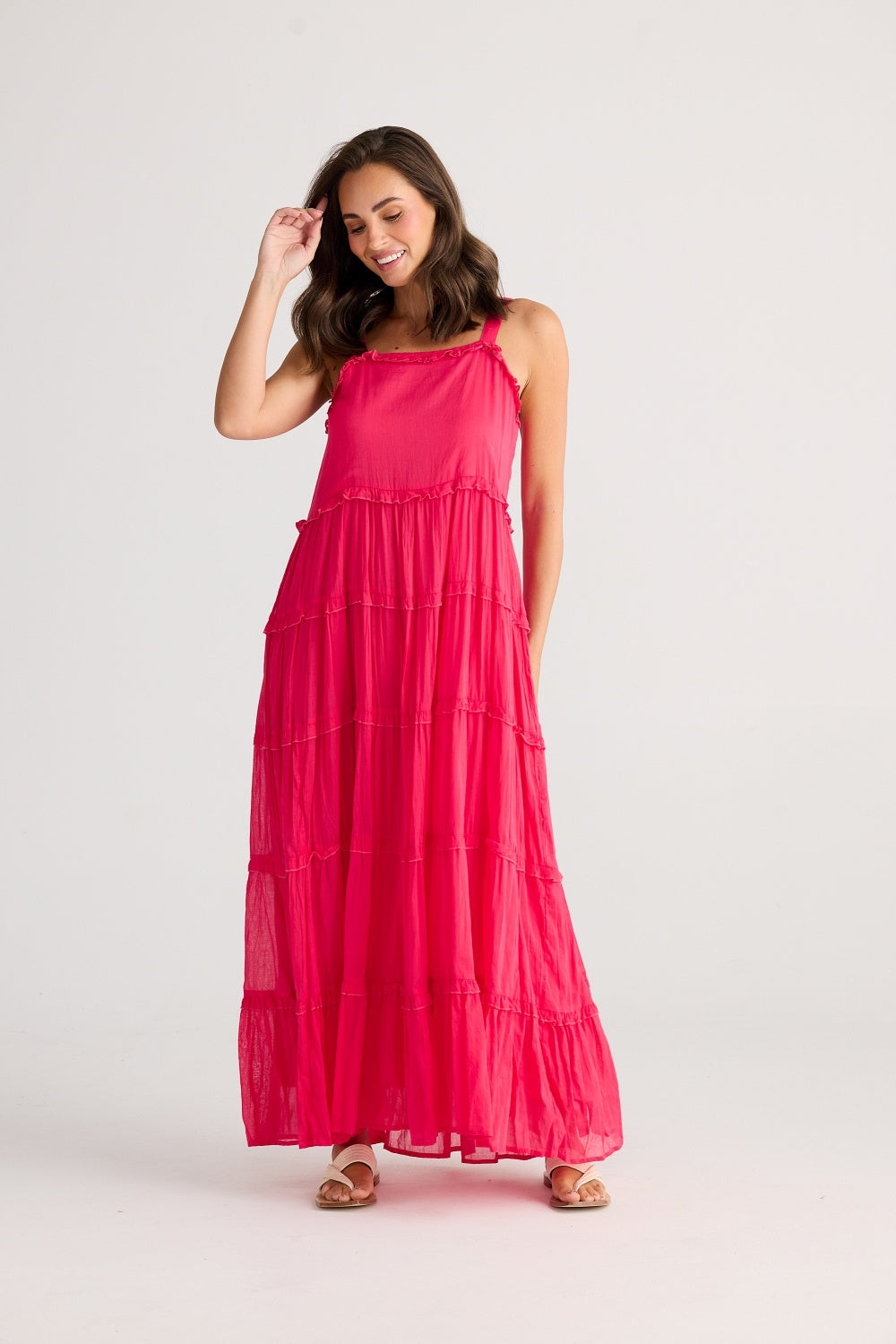 CASTRO MAXI DRESS RASPBERRY