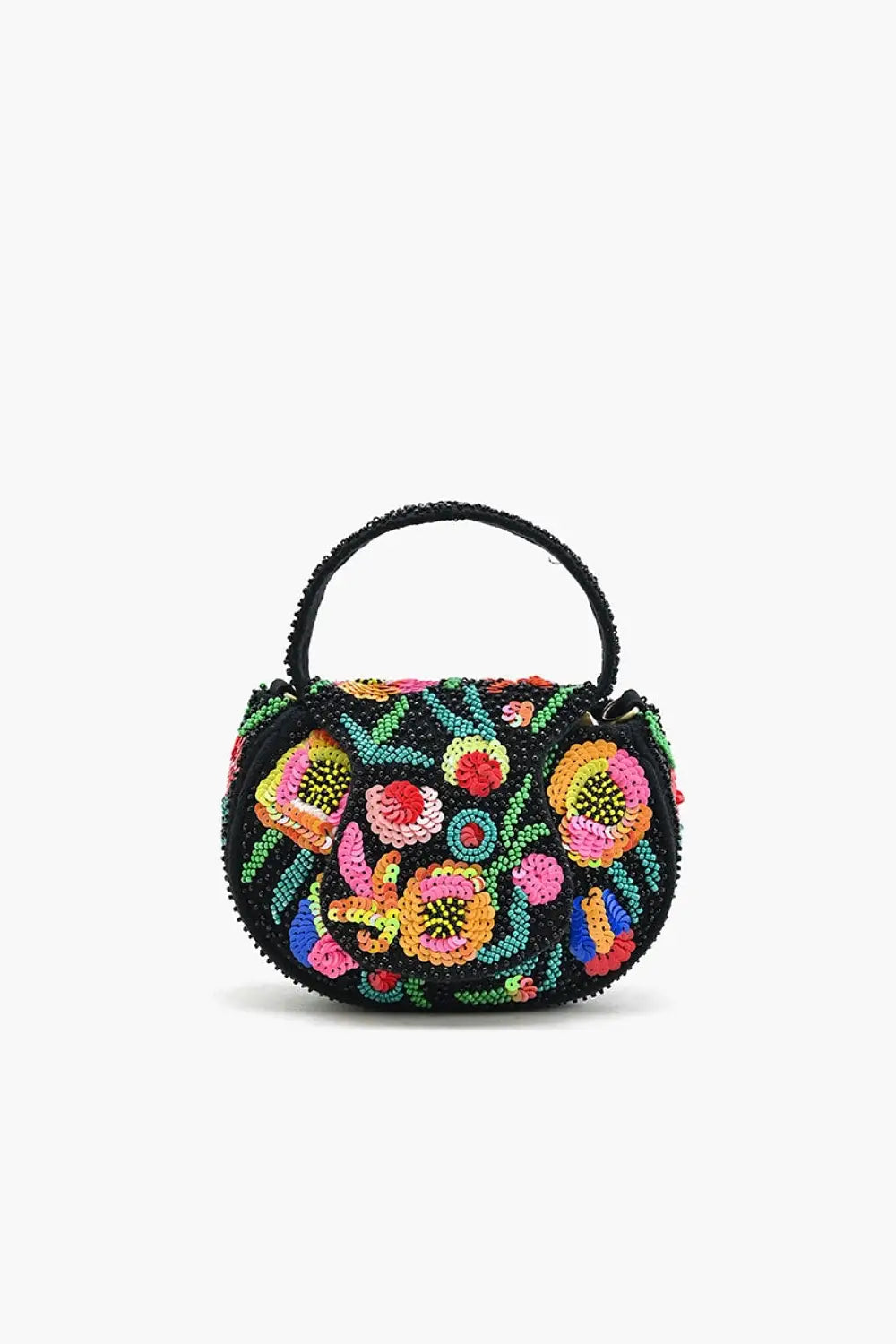 DARK DAHLIA BEADED TOTE