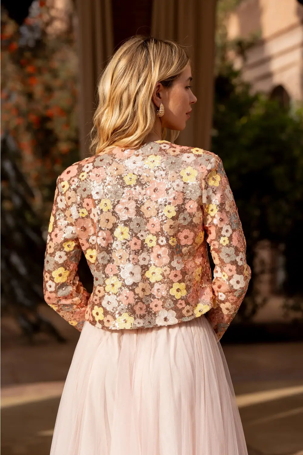 FLORAL SEQUIN JACKET