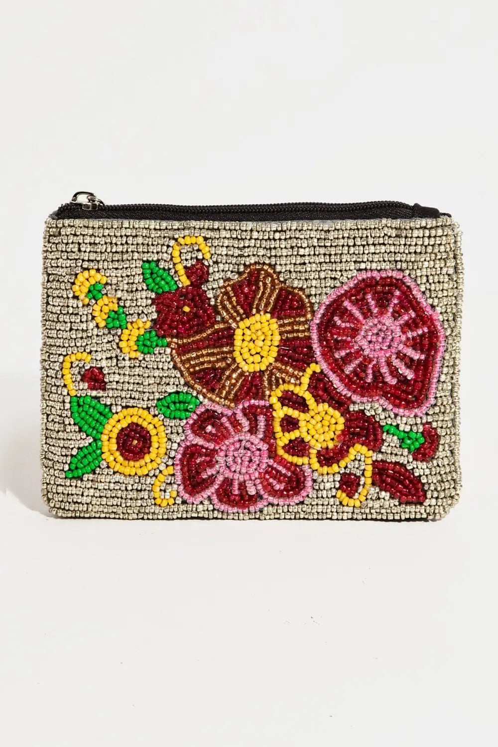 BEADED COIN PURSE FLORAL