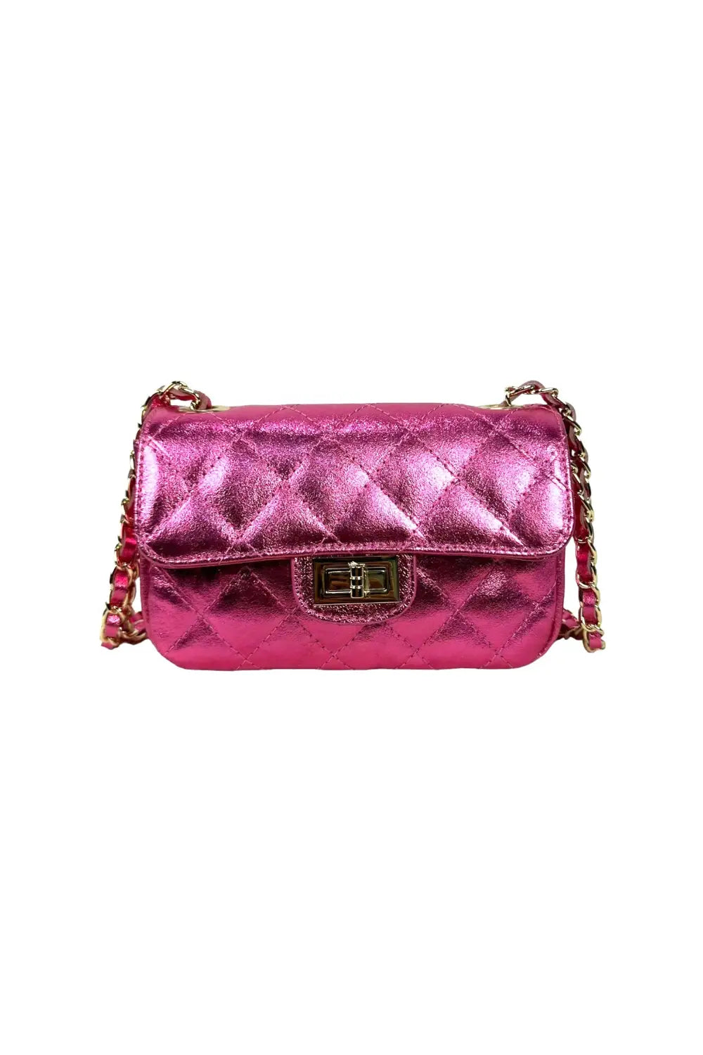 FRANNIE QUILTED CROSS BODY BAG DARK PINK