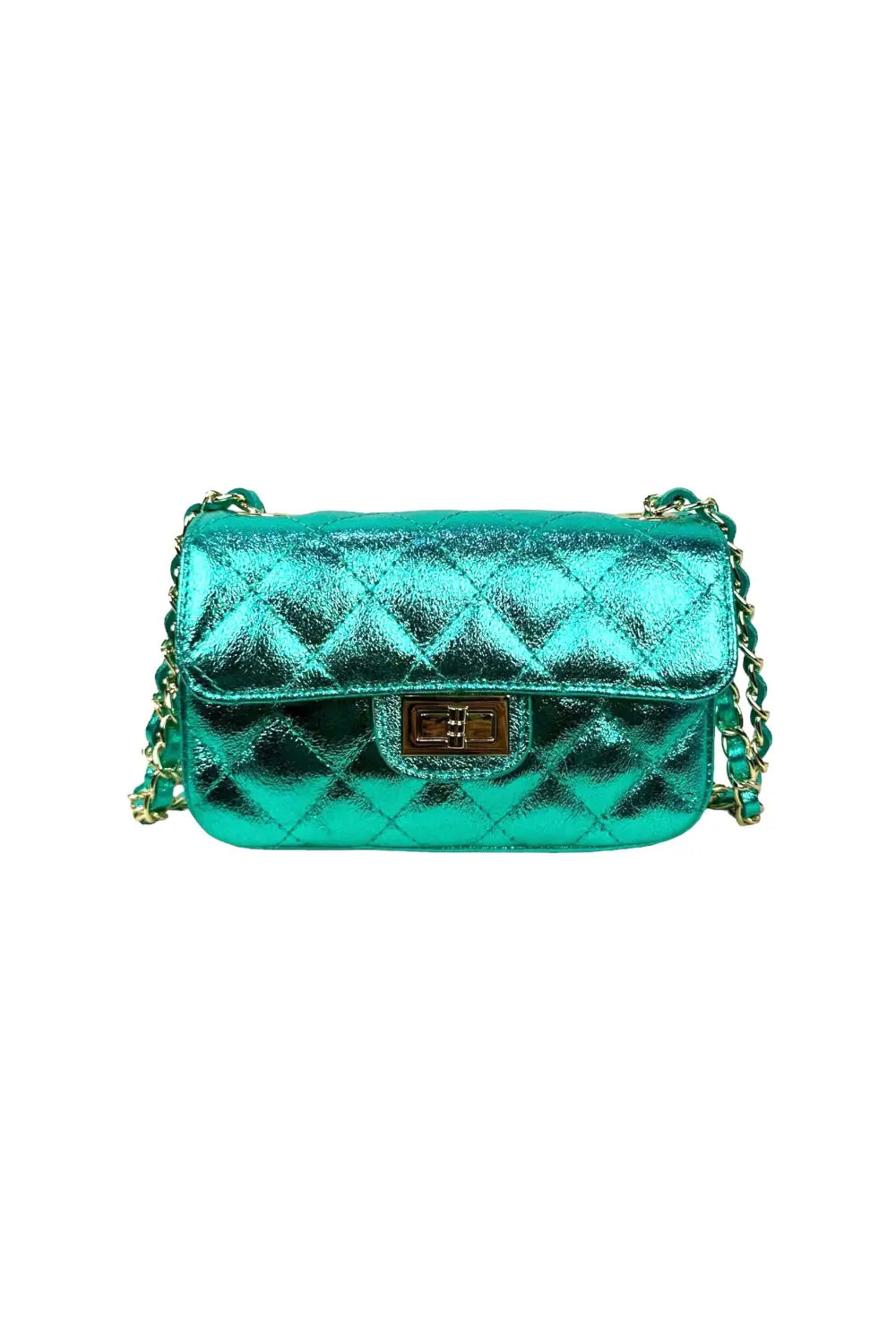 FRANNIE QUILTED CROSS BODY BAG TURQUOISE