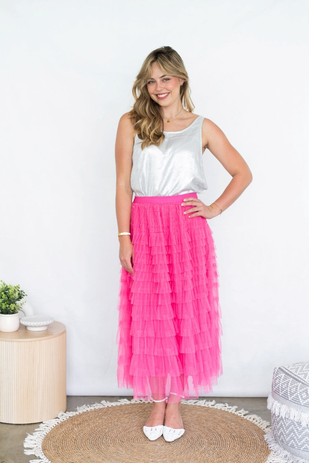 FRIDA TULLE SKIRT HOT PINK