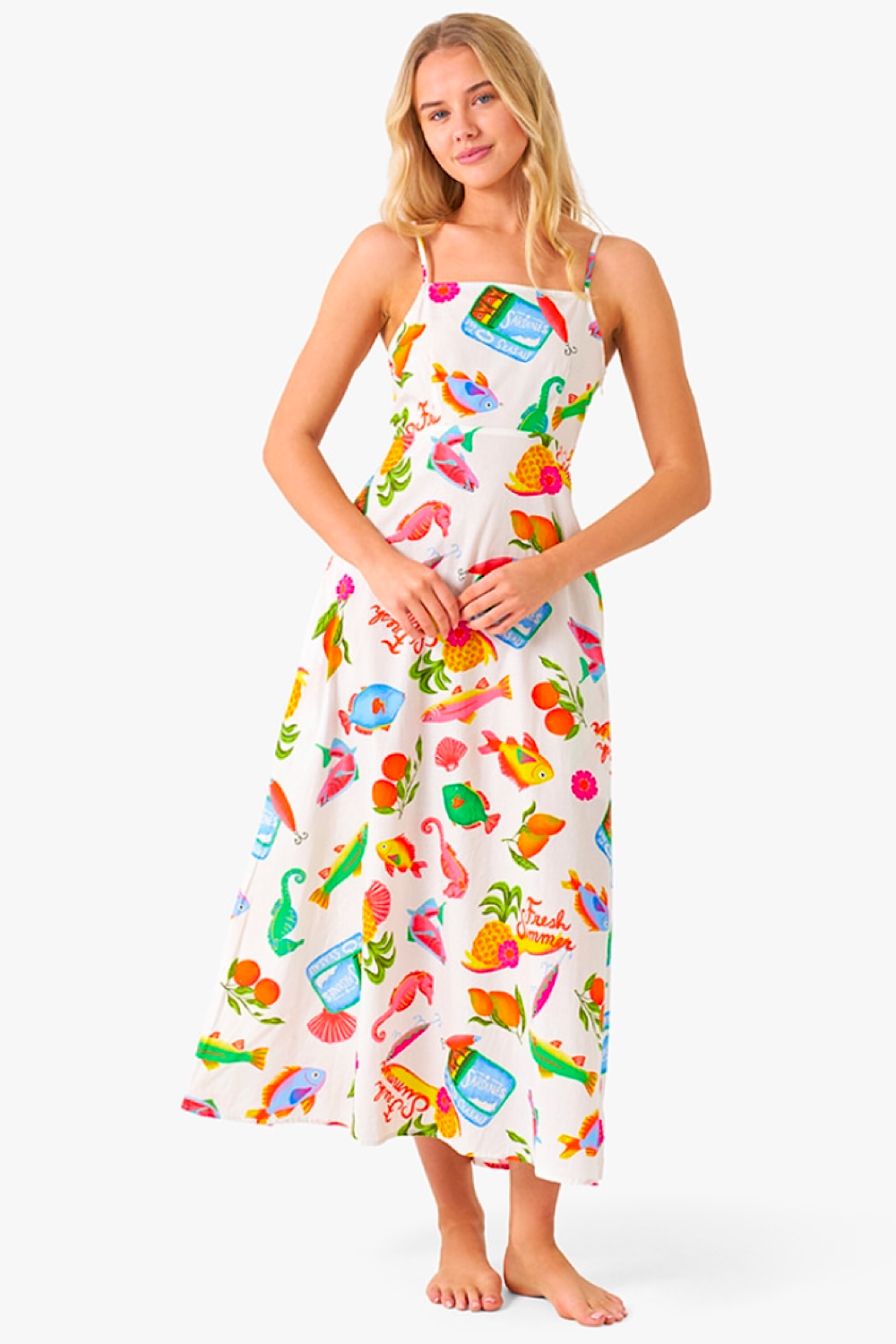 GONE FISHING MIDI DRESS