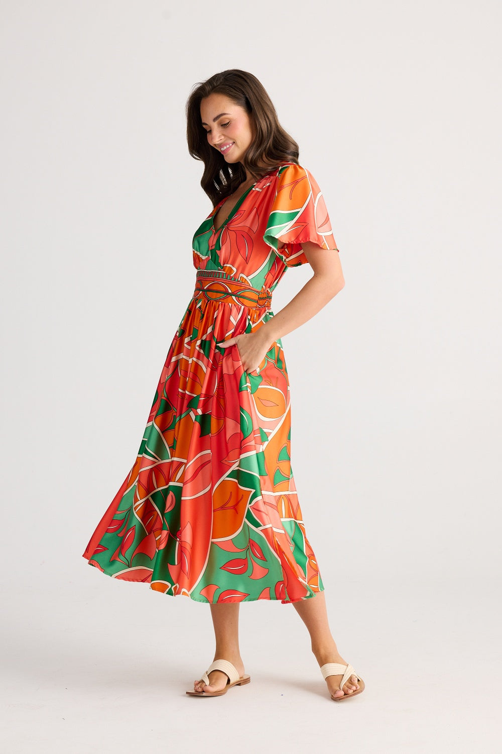 BLOSSOM MIDI DRESS RAINFOREST