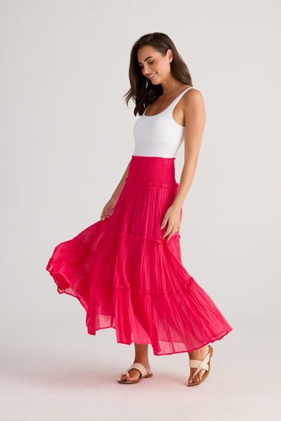 PIER MAXI SKIRT RASPBERRY