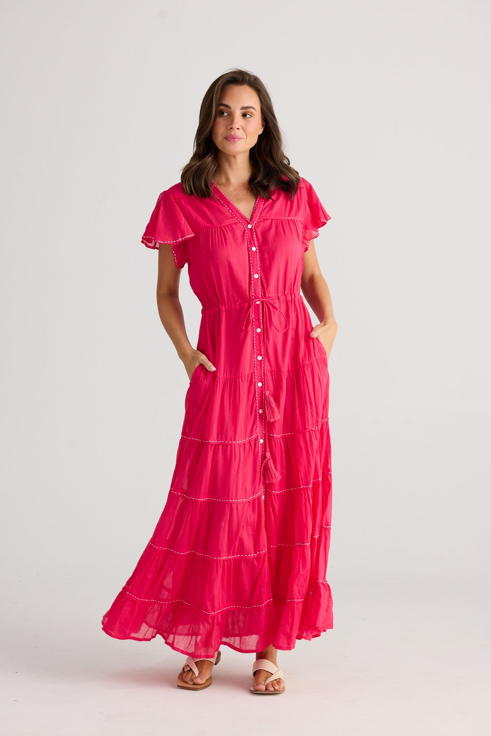 DELILAH MAXI DRESS RASPBERRY