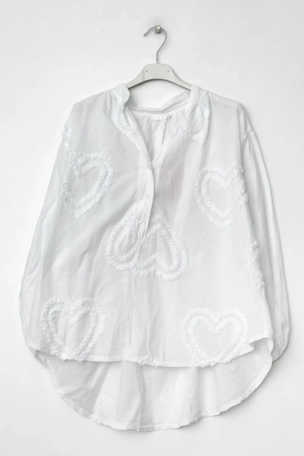 HEARTS AND RUFFLES BLOUSE WHITE