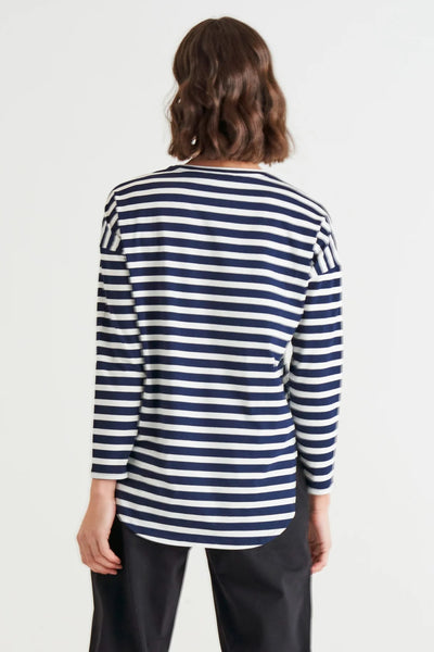 JESSIE LONG SLEEVE TEE BLUE STRIPE