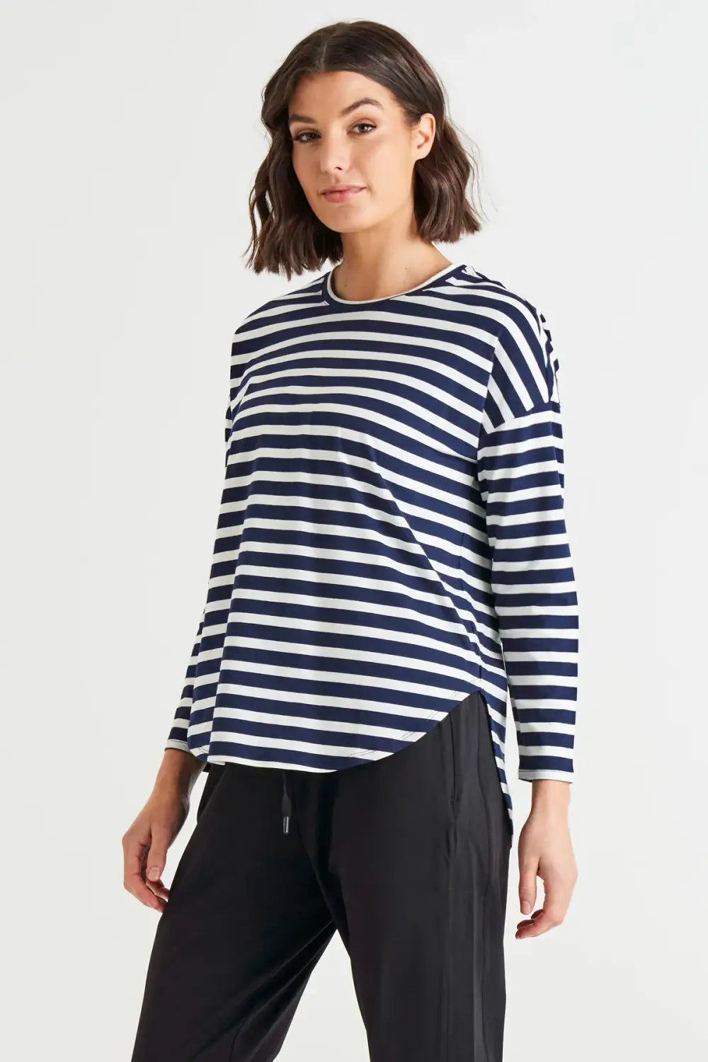 JESSIE LONG SLEEVE TEE BLUE STRIPE