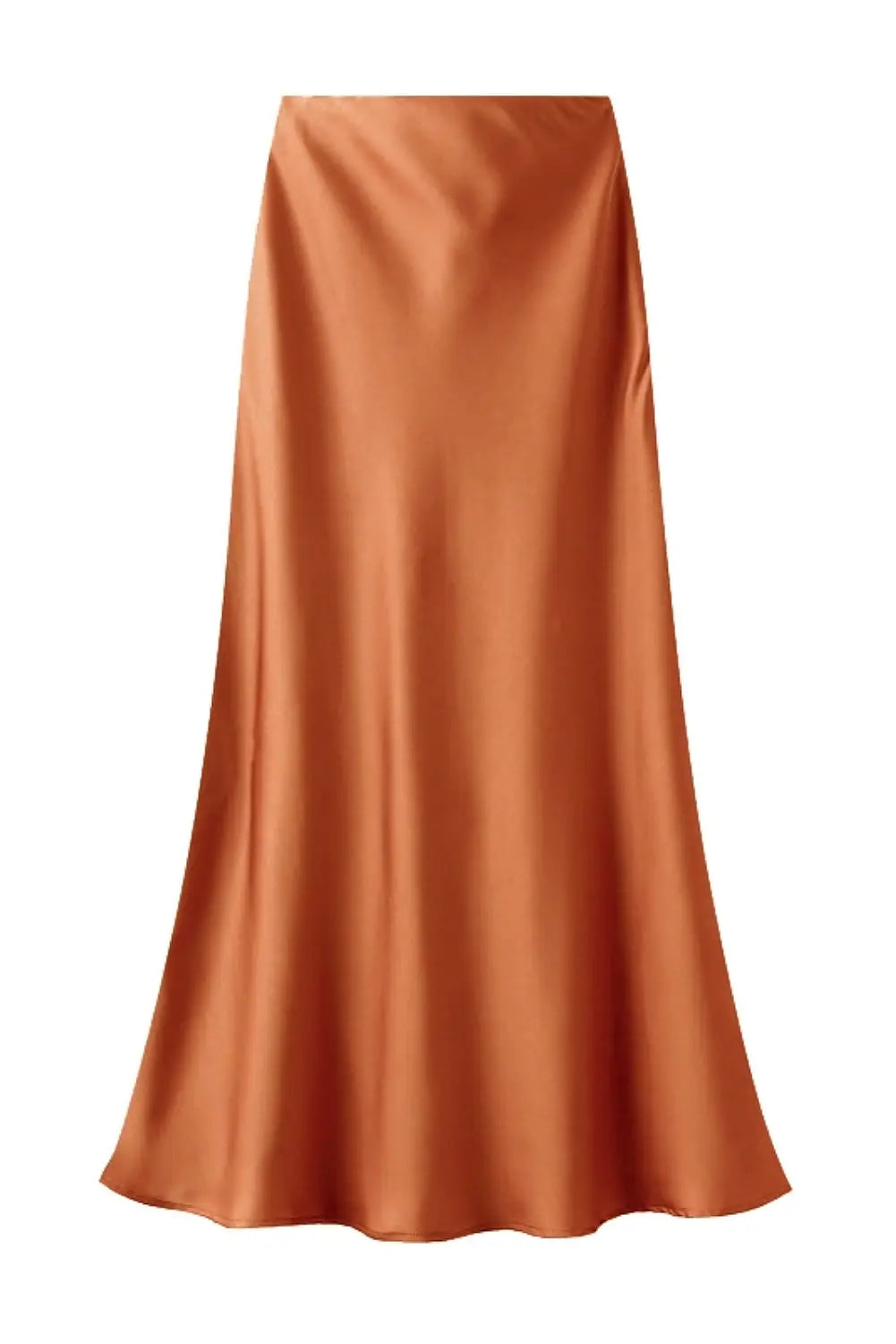 THE SATIN SLIP SKIRT ORANGE