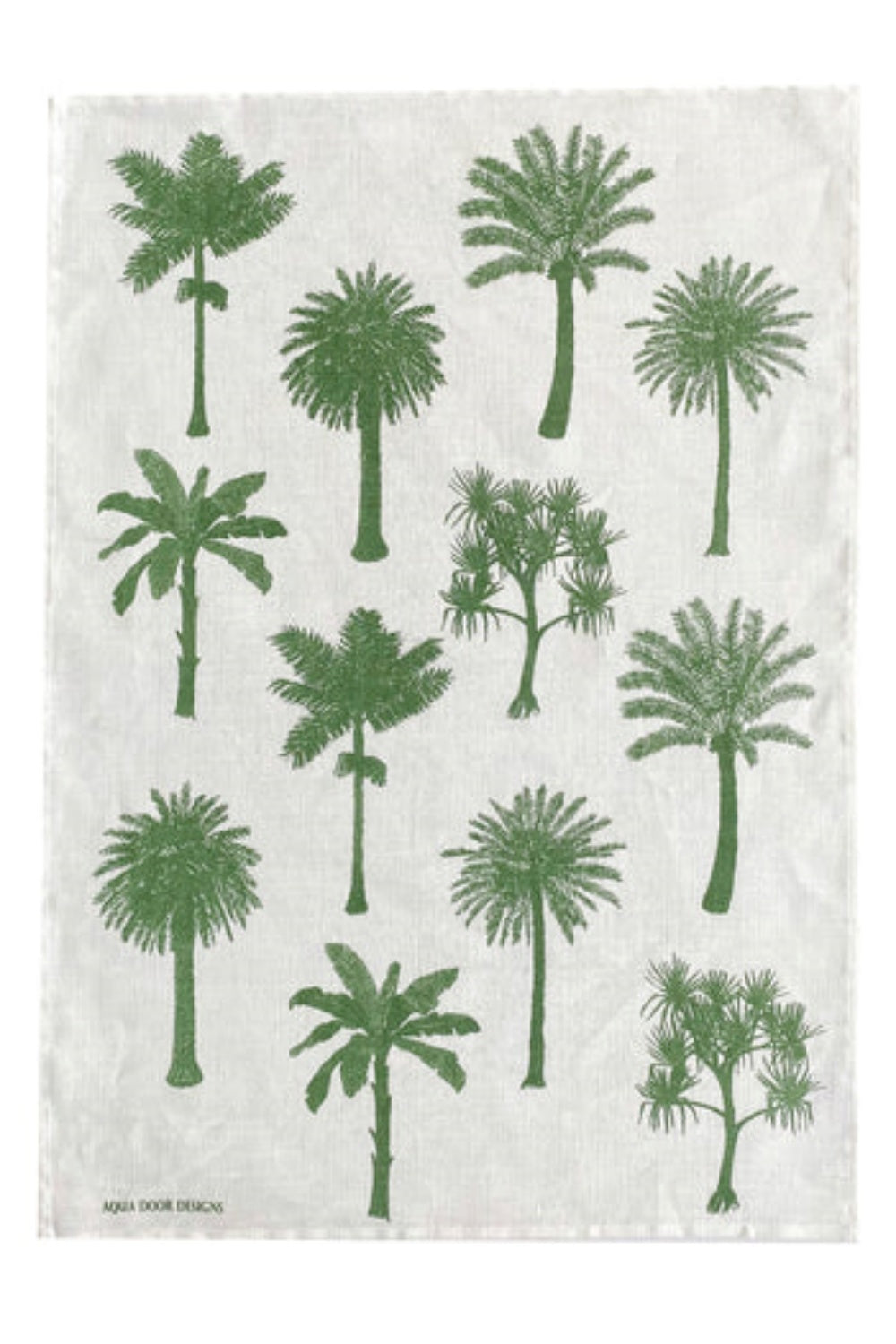 AQUA DOOR DESIGNS PALMS TEA TOWEL GREEN