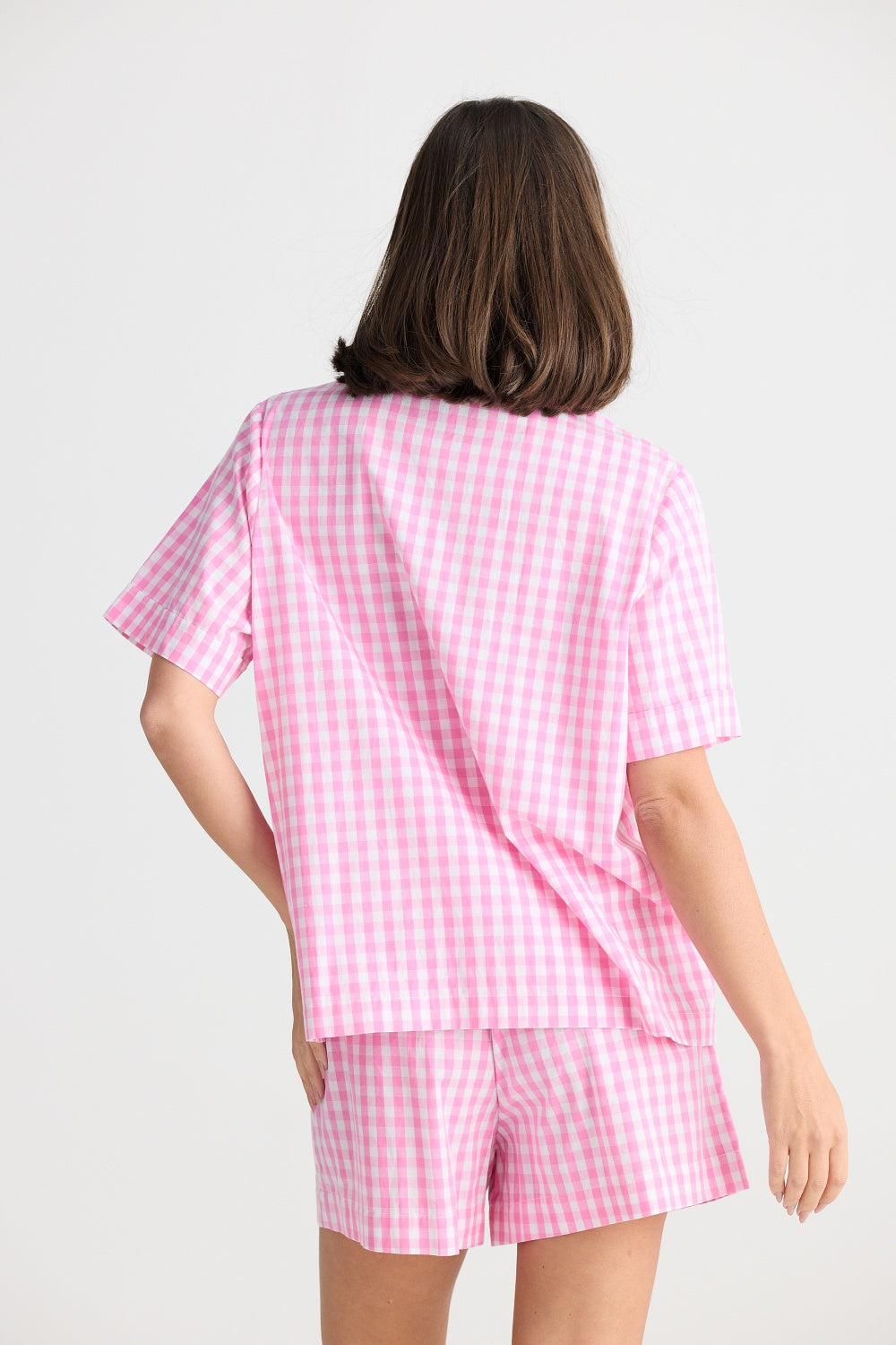 IN BED PYJAMA SET PINK GINGHAM