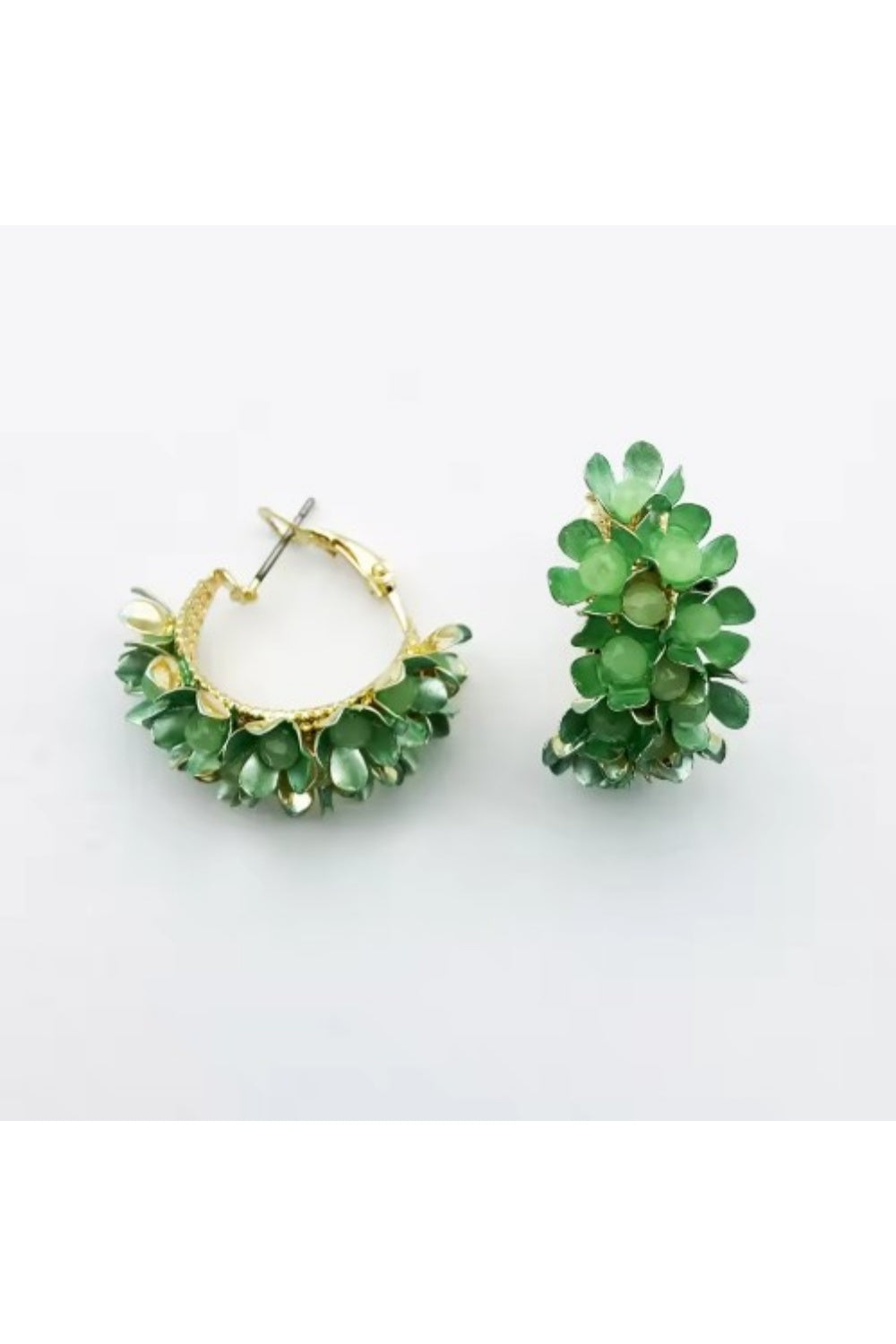 PRETTY PETAL EARRINGS GREEN