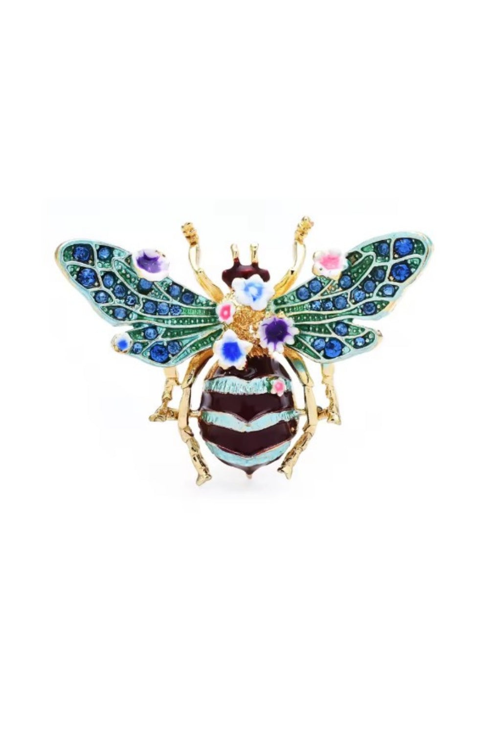 QUEEN BEE BROOCH BLUE