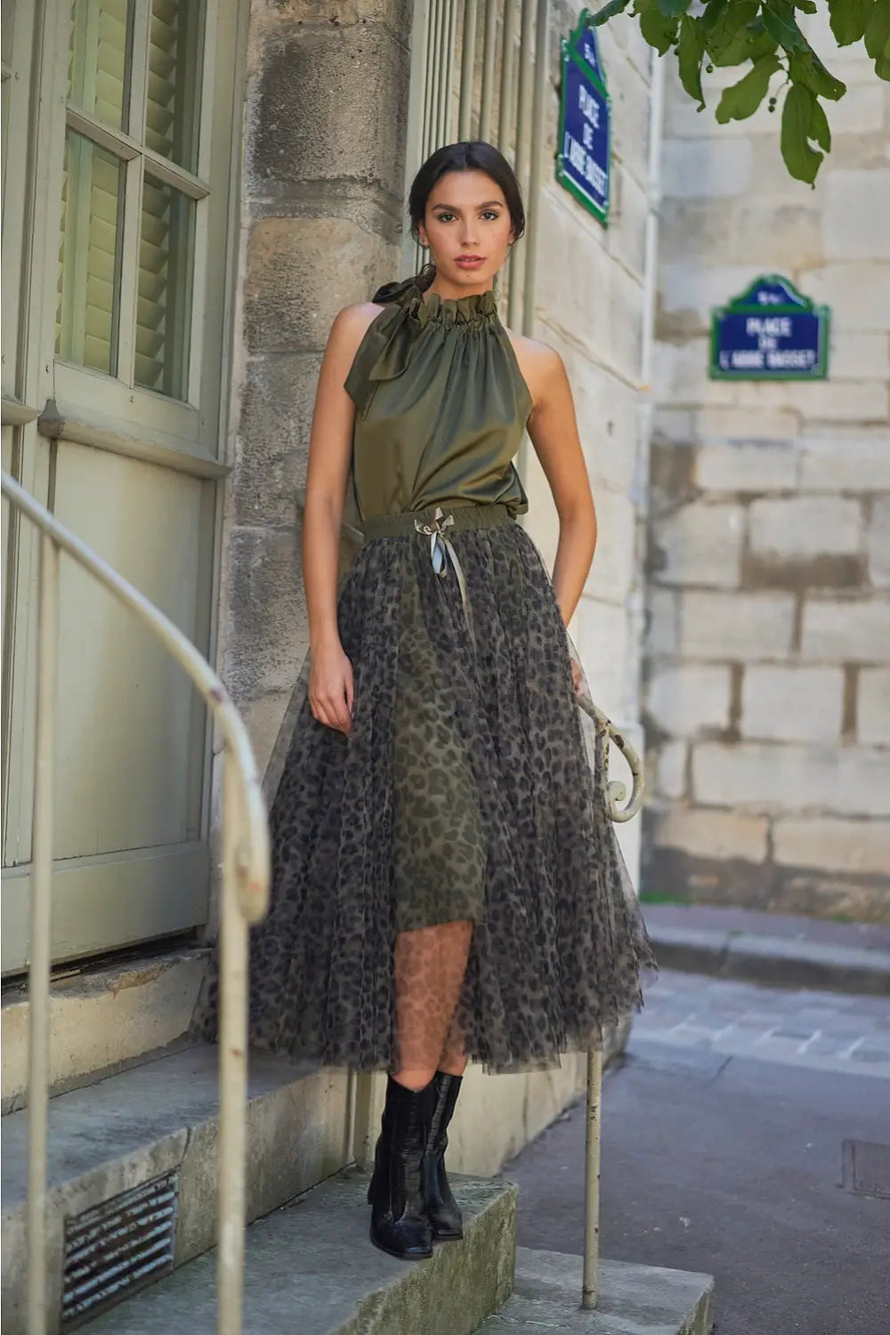 QUEEN OF THE JUNGLE TULLE SKIRT KHAKI