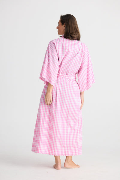 IN BED ROBE PINK GINGHAM