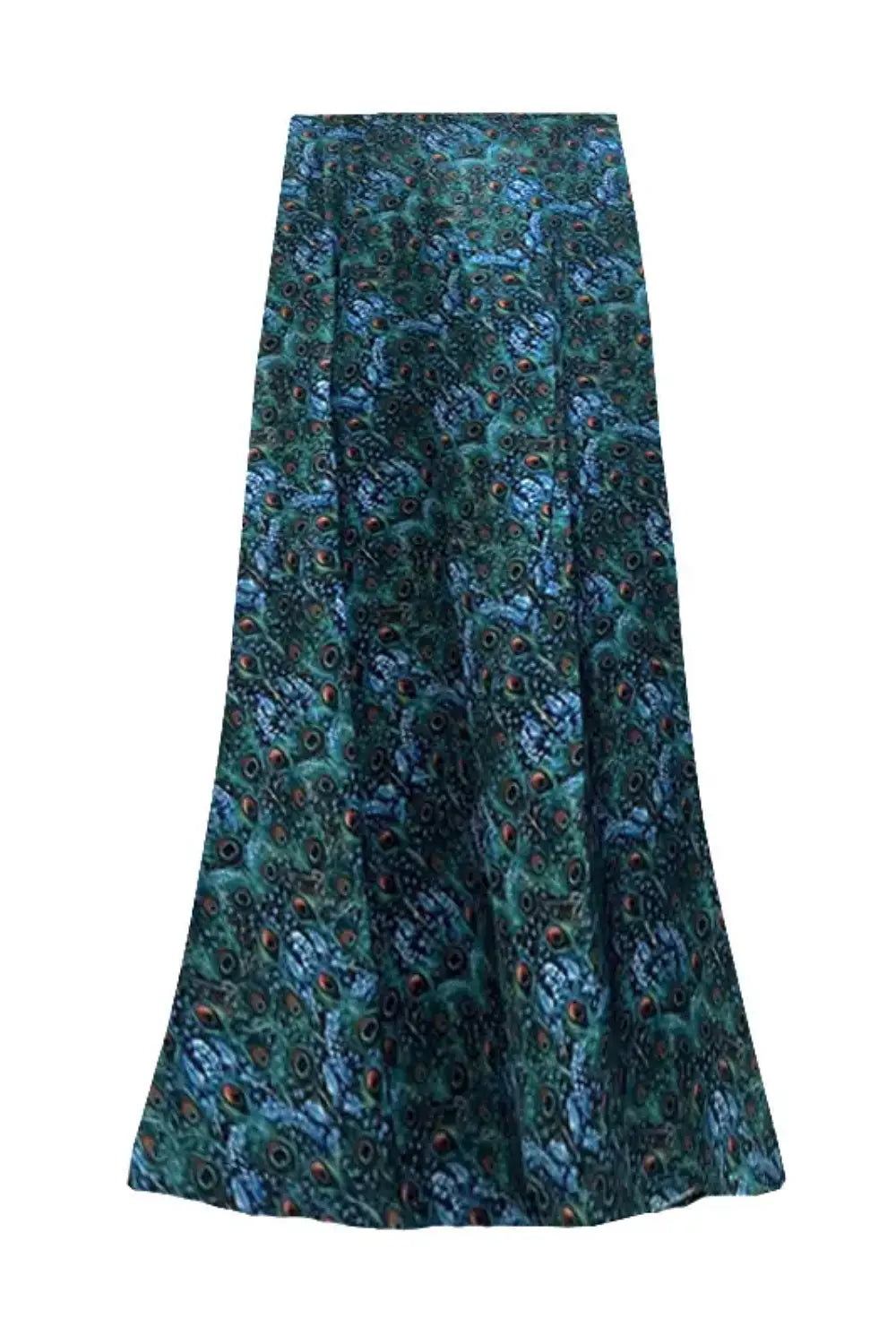 THE SATIN SLIP SKIRT PEACOCK