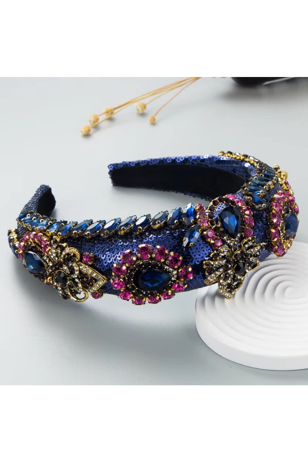 SEQUINS OF EVENTS HEADBAND BLUE