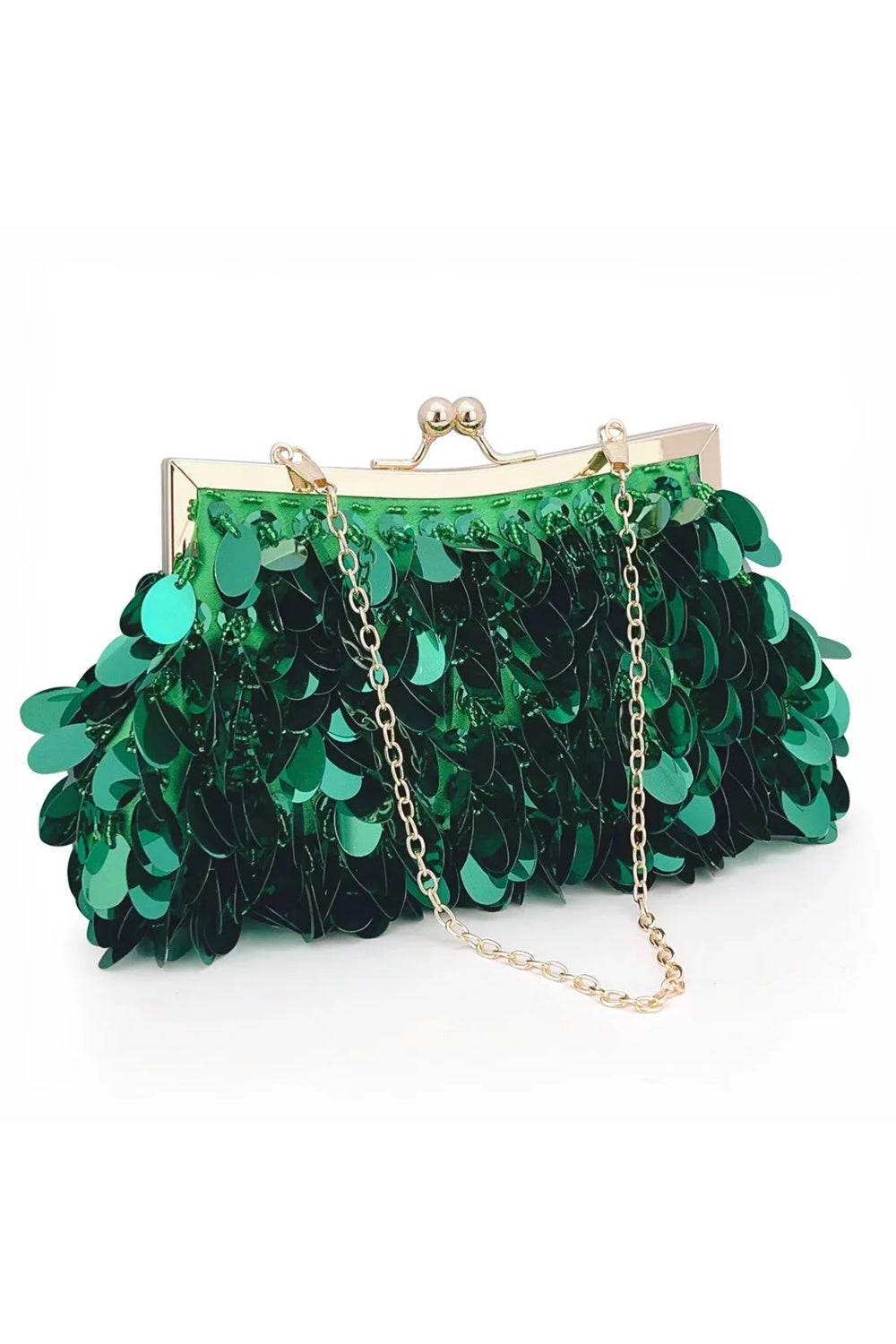 THAT KINDA GIRL SEQUIN CLUTCH GREEN