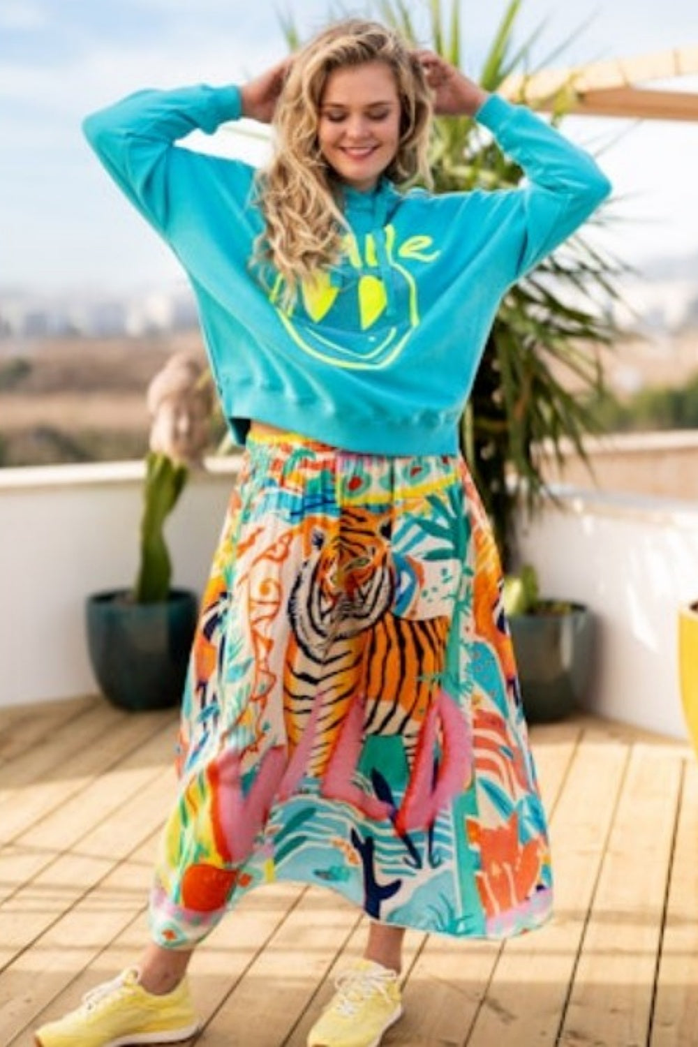 WILD TIGER MIDI SKIRT