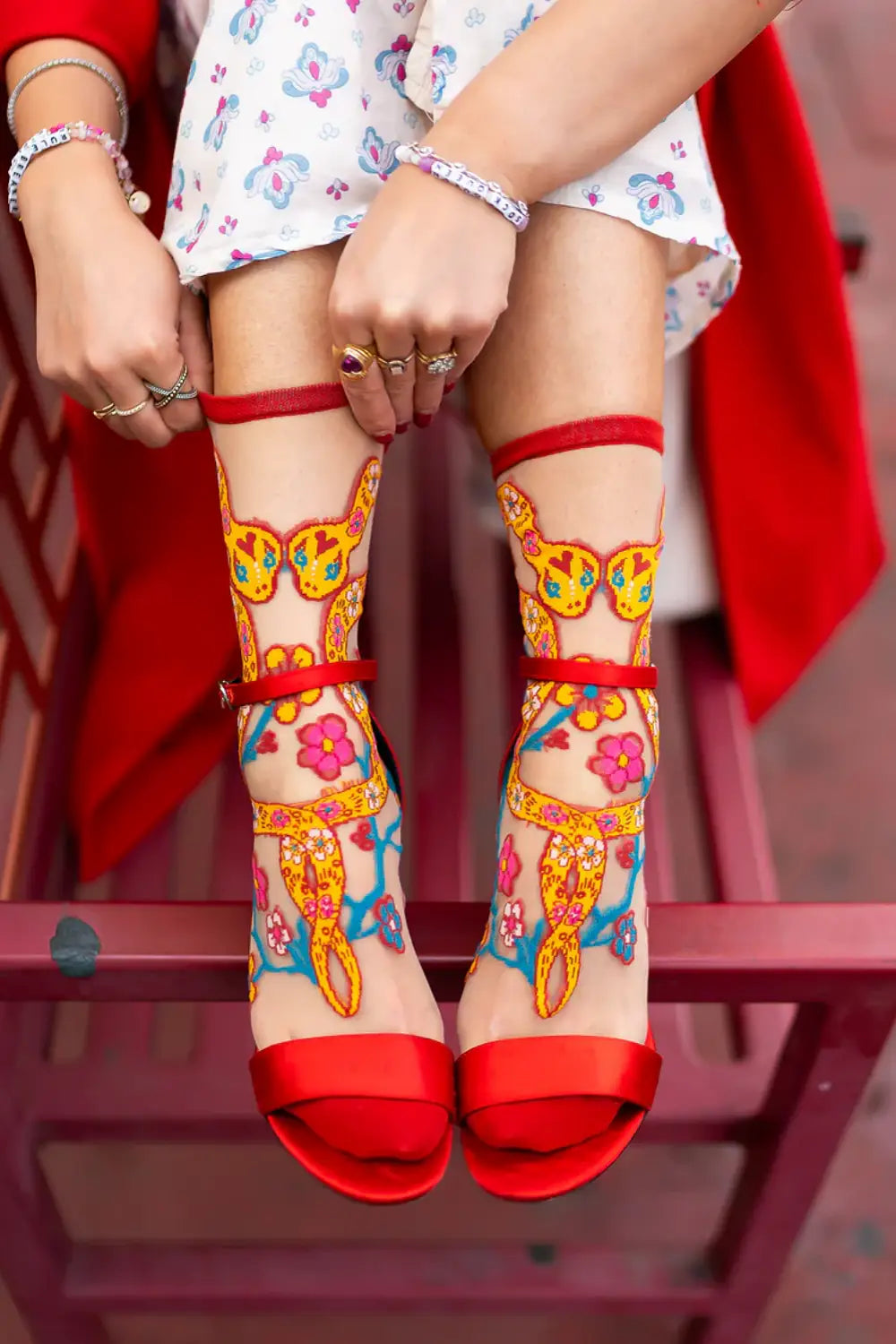 YEAR OF THE SNAKE SHEER CREW SOCKS