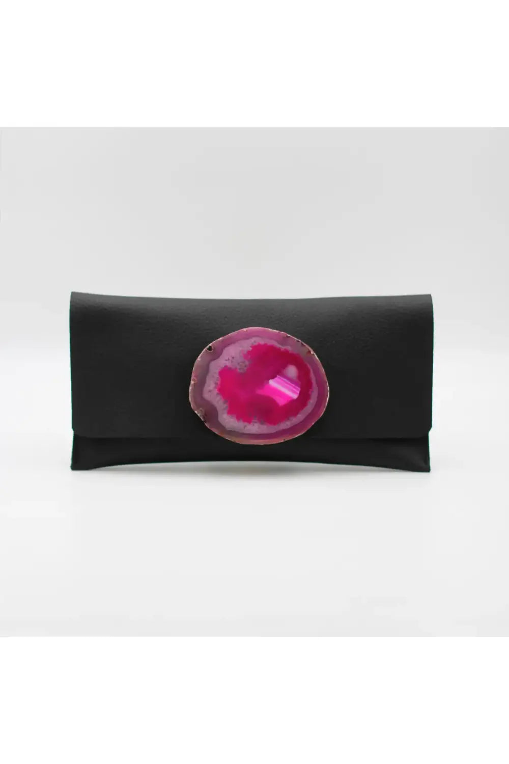 MAXI WALLET BLACK & PINK AGATE