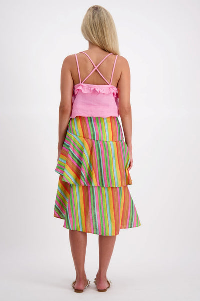 FRANCESCA WRAP SKIRT MULTI STRIPE