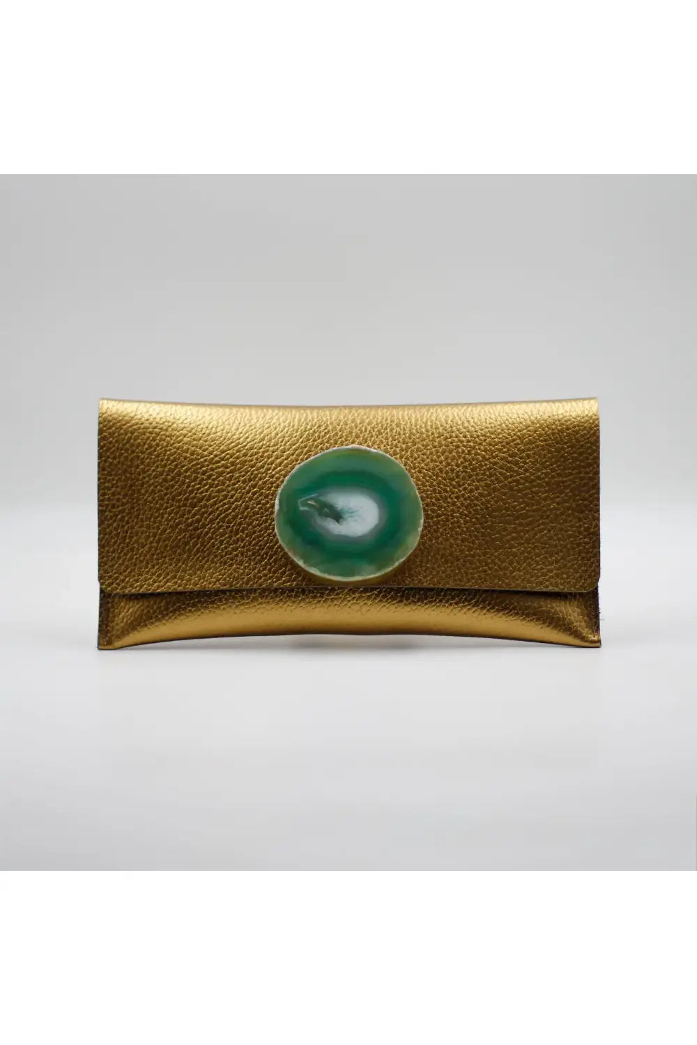 MAXI WALLET GOLD & GREEN AGATE