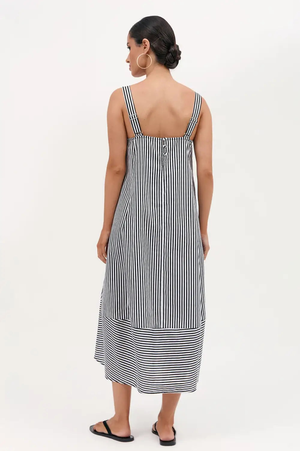 SHAY STRIPE TULIP HEM MIDI DRESS